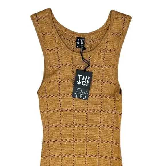 NWT Afends Femme Hemp Knit Maxi Dress In Mustard - Picture 6 of 6